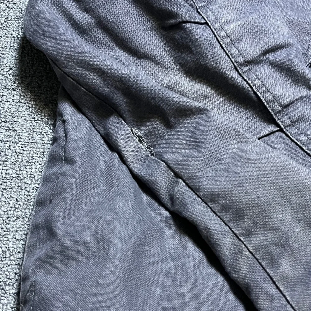 Dickies Hooded Canvas Work Jacket L Grayish Purple Lined Full Zip Snap Button